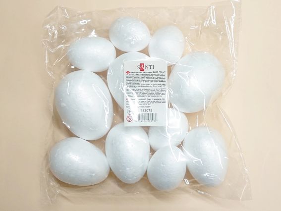 Яйця з пінопласту 11 штук різних розмірів, SANTI 743075 , набір заготовок для творчості