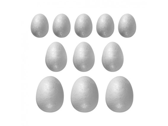 Яйця з пінопласту 11 штук різних розмірів, SANTI 743075 , набір заготовок для творчості