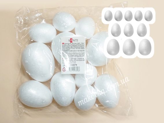 Пінопластові заготовки Яйце, 11 шт, мікс 743075 SANTI  Пінопластові заготовки Яйце, 11 шт, мікс 743075 SANTI 