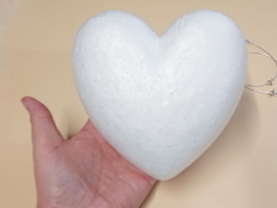 Пінопластова основа, заготовка для творчості SANTI Серце 15см 743116