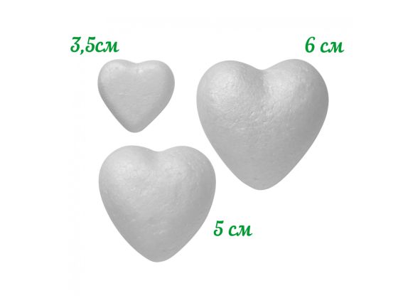 Пінопластові заготовки Серця 3 шт., 743122 SANTI Пінопластові заготовки Серця 3 шт., 743122 SANTI