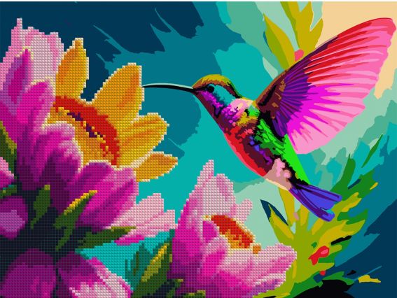 Картина по номерам с алмазной мозаикой SANTI Колибри, 30*40 см. 954682