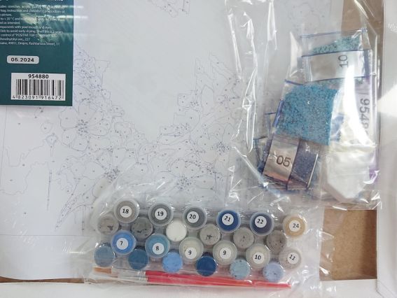 Картина за номерами з алмазною мозаїкою SANTI Метелик на квітах, 954880