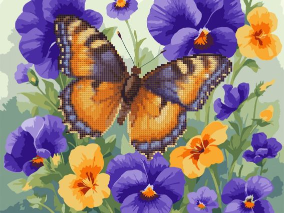 Картина за номерами з алмазною мозаїкою SANTI Яскравий метелик. 954907 