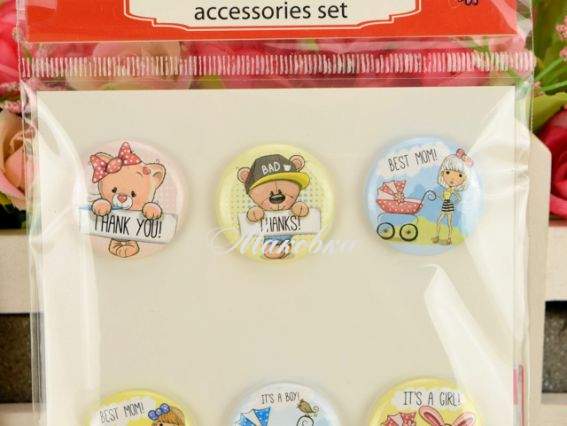 Набор скрап-фишки №3 Малыши, 6 шт, Santi 740902 Набор скрап-фишки №3 Малыши, 6 шт, Santi 740902