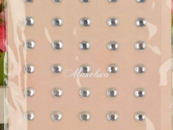 Набор самоклеющихся страз, Белые с серебром, 50 шт., Santi  952608 Набор самоклеющихся страз, Белые с серебром, 50 шт., Santi  952608