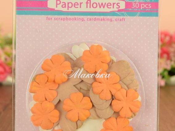 Набор цветов бумажных Крафт цвета (оранжевый, крафт, молочный), 30 шт Santi  952618