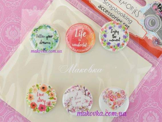 Набор скрап-фишки №5 Love story, 6 шт, Santi 740806 Набор скрап-фишки №5 Love story, 6 шт, Santi 740806