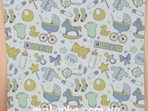 Набор бумаги для скрапбукинга №11 (детская, для мальчика), 30,5х30,5см, Santi 740758, 5 листов