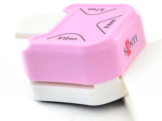 Кутовий фігурний дирокол потрійний, скруглівающій кут R 4, 7,10 мм. Santi 240203