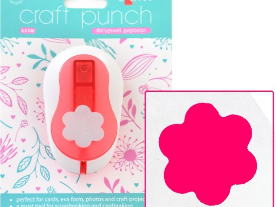 Дырокол (компостер) фигурный цветок Роза 2,5 см, Santi  240223 Дырокол (компостер) фигурный цветок Роза 2,5 см, Santi  240223