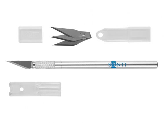 952427 Ніж макетний SANTI для дизайнерських робіт зі змінними лезами, 3 шт