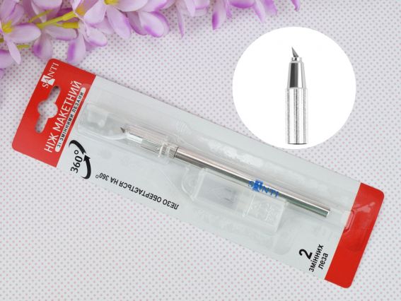 Макетний ніж поворотний та 2 змінних леза, SANTI 954608