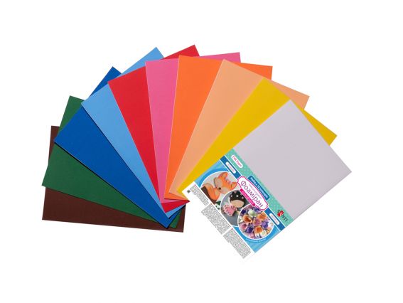 Набір кольорового фоама з клейовим шаром 10 різних кольорів , товщина 1.7 мм, розмір А4, Santi 742718