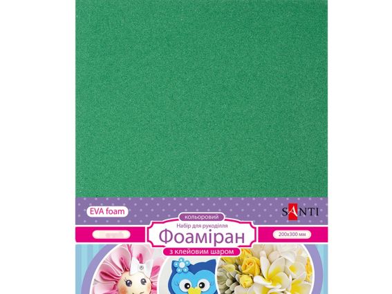 Ева фоам Клейовий ЗЕЛЕНИЙ 742723 Santi, 1,7 мм, А4, 1 аркуш Ева фоам Клейовий ЗЕЛЕНИЙ 742723 Santi, 1,7 мм, А4, 1 аркуш