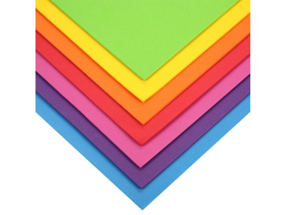 Набір кольорового фоама 7 різних яскравих кольорів, товщина 1.7 мм, розмір А4, Santi 743269