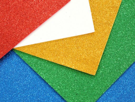 Набор цветного фоама с глитером 5 разных цветов, толщина 1.7 мм, размер А4, Santi 743272