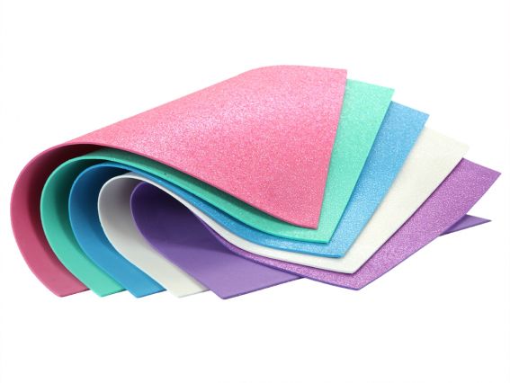 Набір кольорового фоама з голографічним глітером 5 різних кольорів, товщина 1.7 мм, розмір А4, Santi 743273