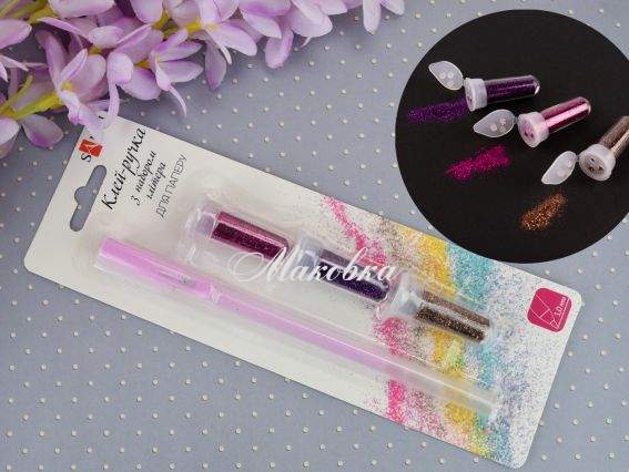 Клей-ручка Santi з набором глітера (фіолетовий, рожевий, бронза) 742960 Клей-ручка Santi з набором глітера (фіолетовий, рожевий, бронза) 742960