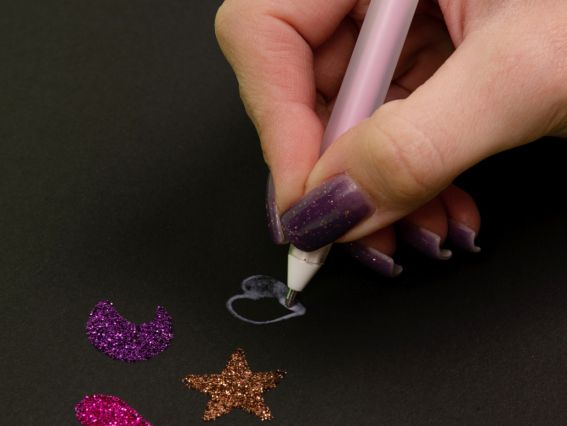 Santi 742960, Клей-ручка Santi з набором глітера (фіолетовий, рожевий, бронза)