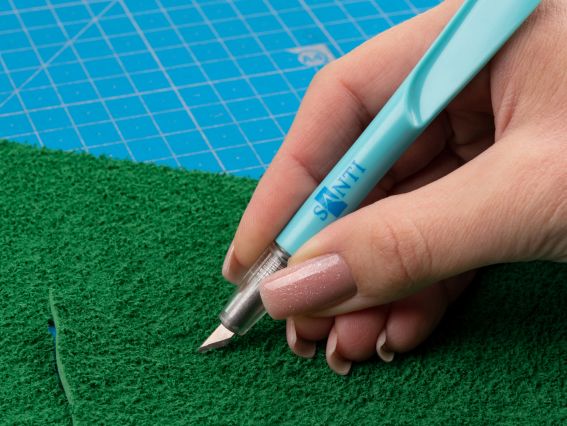 954609 Нож макетный SANTI для дизайнерских работ со сменными лезвиями, 6 шт