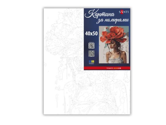 SANTI Розпис за номерами 955744 Дівчина з червоною квіткою