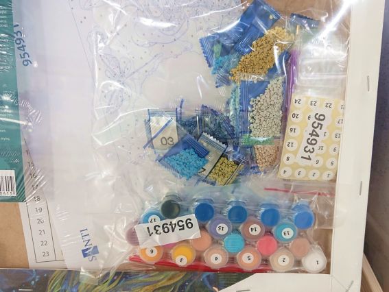 Картина по номерам с алмазной мозаикой SANTI Девушка и одуванчики 954931