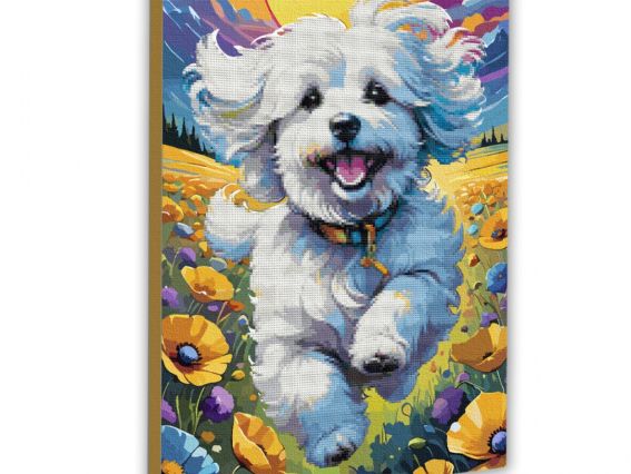 Картина по номерам с алмазной мозаикой SANTI Пушистая радость (собачка) 954978