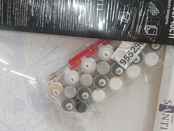 SANTI Роспись по номерам поталь 955290 Девушка с лилиями