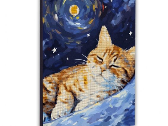 Картина за номерами з алмазною мозаїкою SANTI Солодкий сон (кошеня), 955314