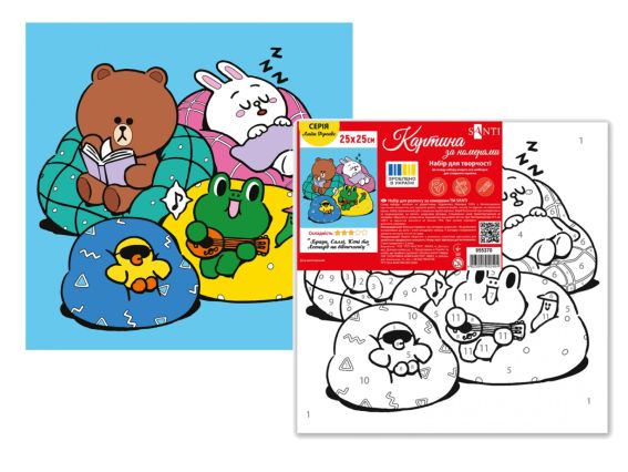 Лайн Френдс. Браун, Салли, Кони и Леонард на отдыхе 955370 SANTI картина по номерам