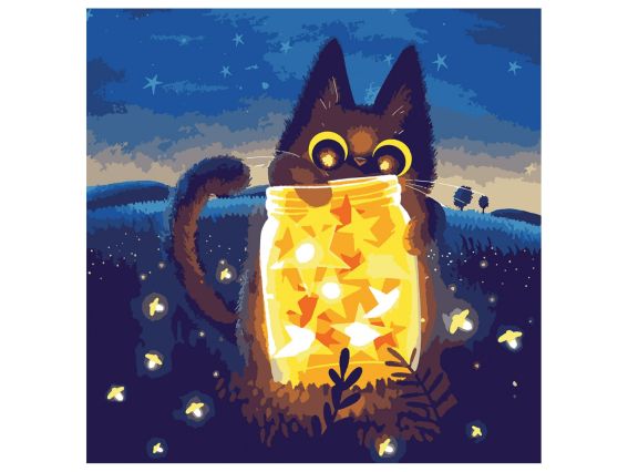 SANTI Розпис за номерами LED підсвітка 955427 Кошеня з зірками