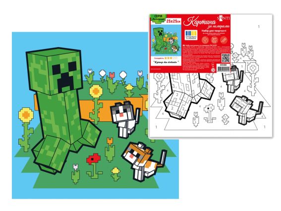 Майнкрафт. Крипер и котики, 955469 SANTI картина по номерам