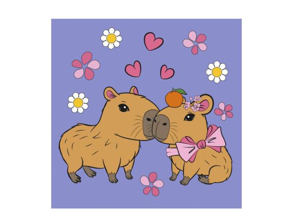 SANTI Роспись по номерам 955480 Капибары in Love