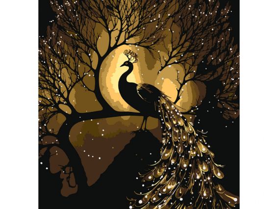 SANTI Розпис за номерами LED підсвітка 955079 Золотий павич