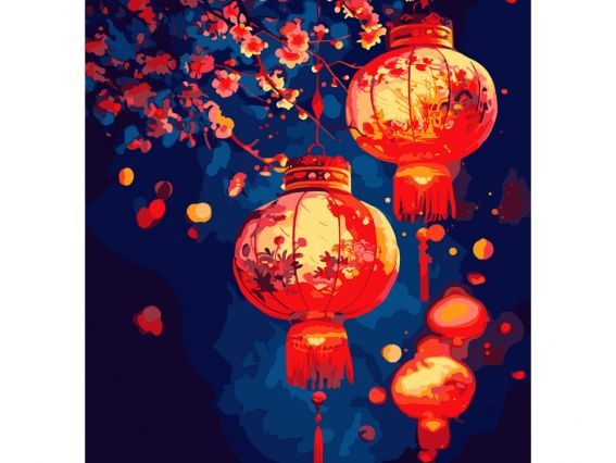 SANTI Розпис за номерами LED підсвітка 955083 Японські ліхтарики