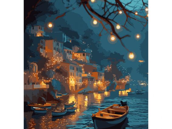SANTI Розпис за номерами LED підсвітка 955086 Вечірня гавань