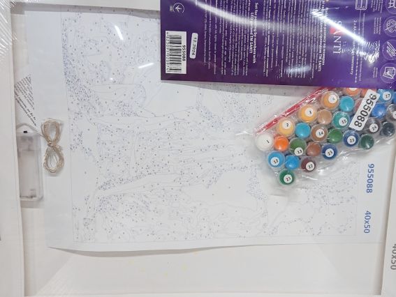 SANTI Роспись по номерам LED подсветка 955088 Девушка и ночной город