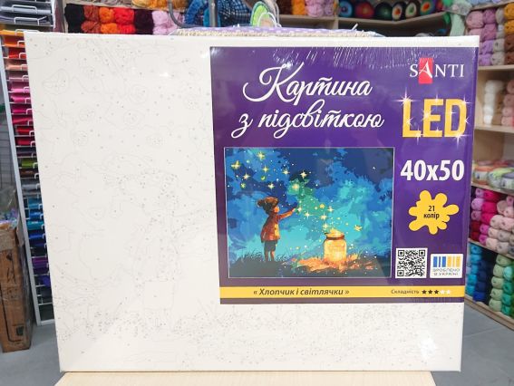 SANTI Розпис за номерами LED підсвітка 955096 Хлопчик і світлячки