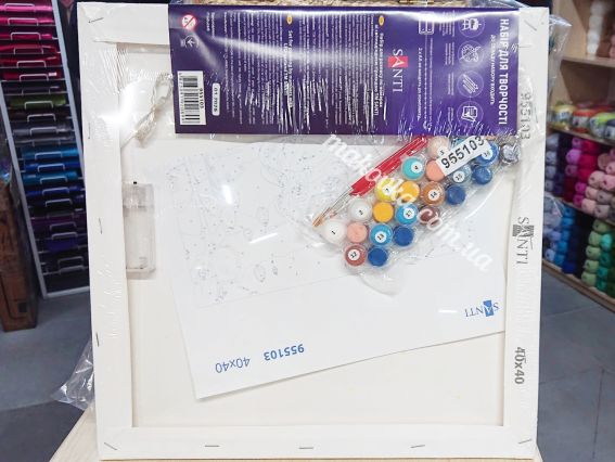 SANTI Розпис за номерами LED підсвітка 955103 Дівчина з зайченям