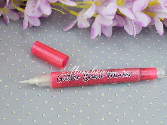 Маркер акварельний SANTI 390751 Glitter Brush, пензель, №02, фламінго