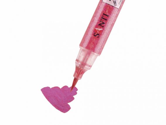 Акварельный Маркер Glitter Brush, кисть, 02, фламинго металлик SANTI 390751