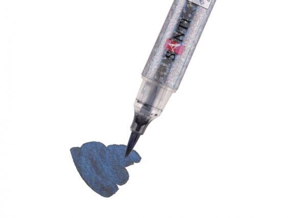 Акварельний Маркер Glitter Brush, пензель, 04, срібний (темно-сірий) металік SANTI 390753
