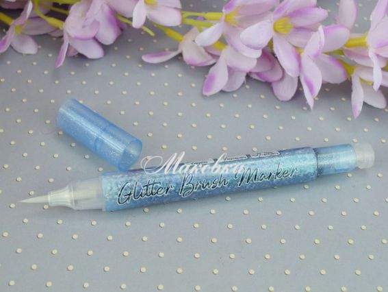 Маркер акварельний SANTI 390754 Glitter Brush, пензель, №05, ніжно-блакитний