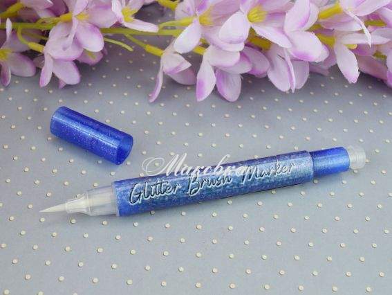 Маркер акварельний SANTI 390755 Glitter Brush, пензель, №06, кобальт