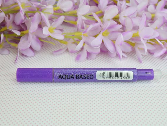 Акварельний Маркер Glitter Brush, пензель, 07, пастельно-фіолетовий металік SANTI 390756