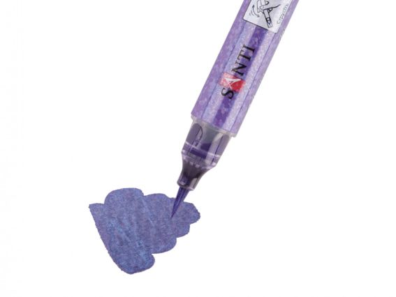 Акварельний Маркер Glitter Brush, пензель, 07, пастельно-фіолетовий металік SANTI 390756