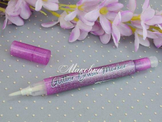 Маркер акварельний SANTI 390758 Glitter Brush, пензель, №09, рожевий рай