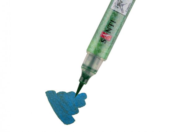 Акварельный Маркер Glitter Brush, кисть, №10 травянисто-зеленый металлик SANTI 390759