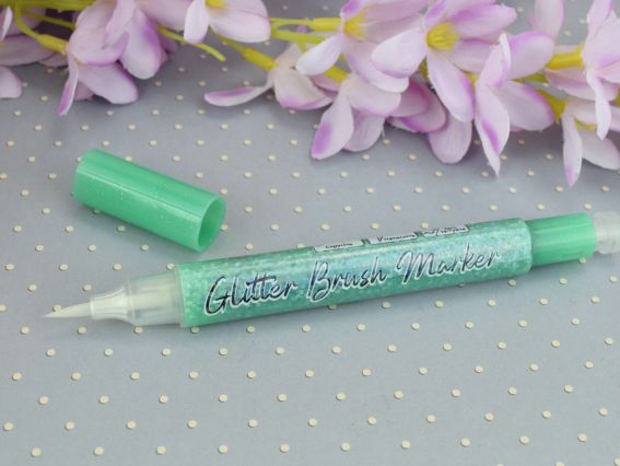 Маркер акварельний SANTI 390760 Glitter Brush, пензель, №11, аквамарин